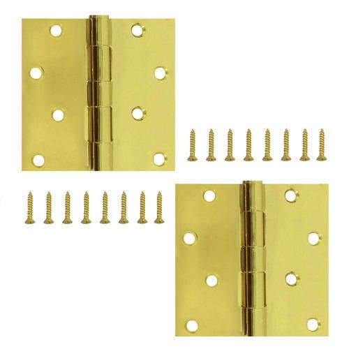 Stanley 4 Inch Square Corner Door Hinges Satin Brass 033923834599 