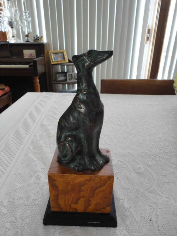 Bronze Dog Borzoi Toyo Korea Sculpture  