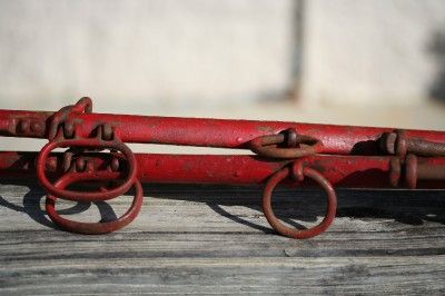   Pair Horses Red Painted Metal Hames 19 22 Collar Draft Horses  