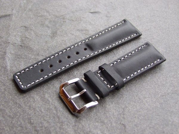 Padded & Stitched Leather Aviator Watch Strap for a Breitling 