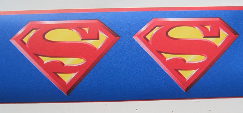 SUPERMAN LOGO SUPERHERO DC COMICS Wall Border 4 1/8  B  