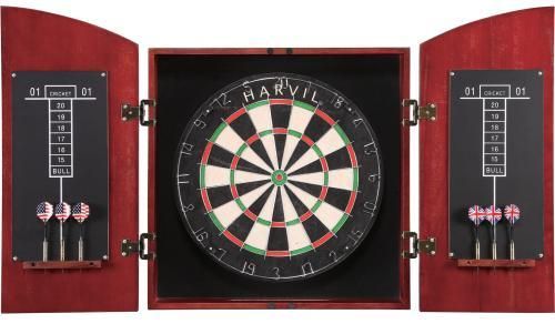 New Solid Wood Bristle Dartboard Cabinet Set   Includes 2 Sets of 