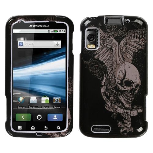 Motorola MB860 Olympus Atrix 4G Skull Wing Case Cover + 2X Anti Screen 