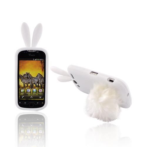 For T Mobile MyTouch 4G White Bunny Rubber Skin Silicone Case Cover 