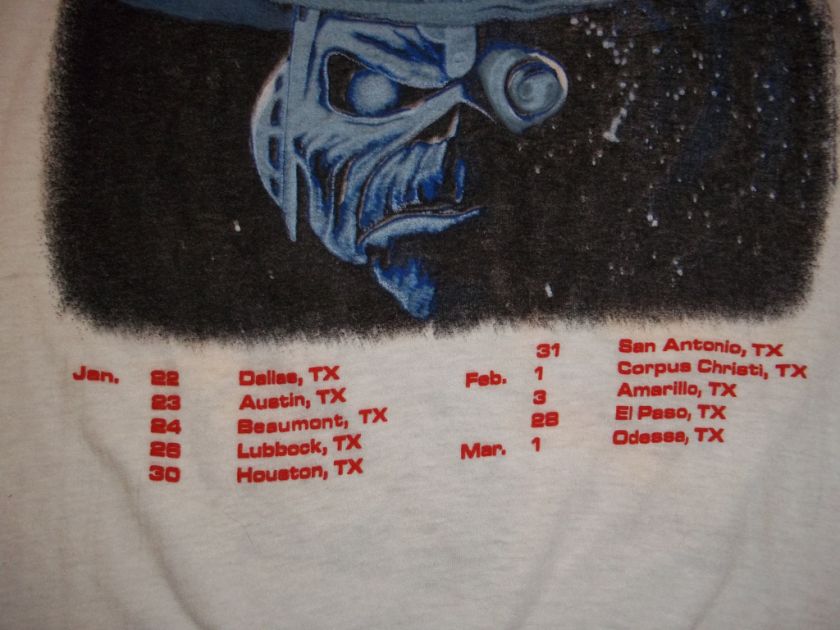 vtg IRON MAIDEN 1987 Stranger Texas concert t shirt M  