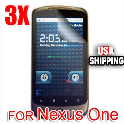 3x CLEAR SCREEN PROTECTOR FOR GOOGLE PHONE NEXUS ONE N1  