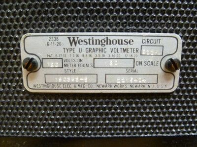 VINTAGE WestinghouseType U Graphic Voltmeter C45  