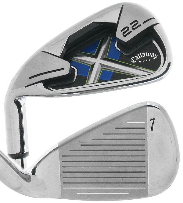 CALLAWAY X 22 IRONS 4 PW & SW (8PC) STEEL UNIFLEX LH +1 2* UPRIGHT 