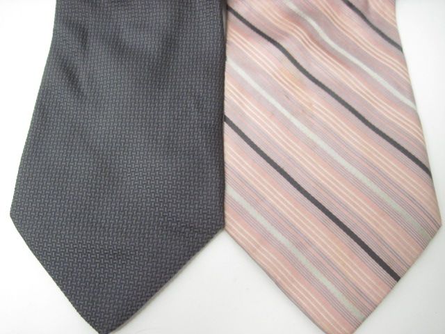 LOT 2 CALVIN KLEIN BARNEYS NEW YORK Mens Silk Neck Ties  