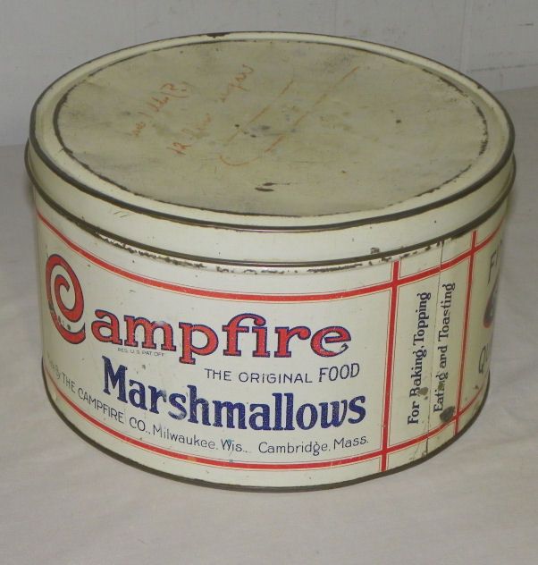 Antique Campfire Marshmallow Advertising Tin  