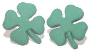 ST PATRICKS DAY SHAMROCK STUD EARRINGS (H101)  