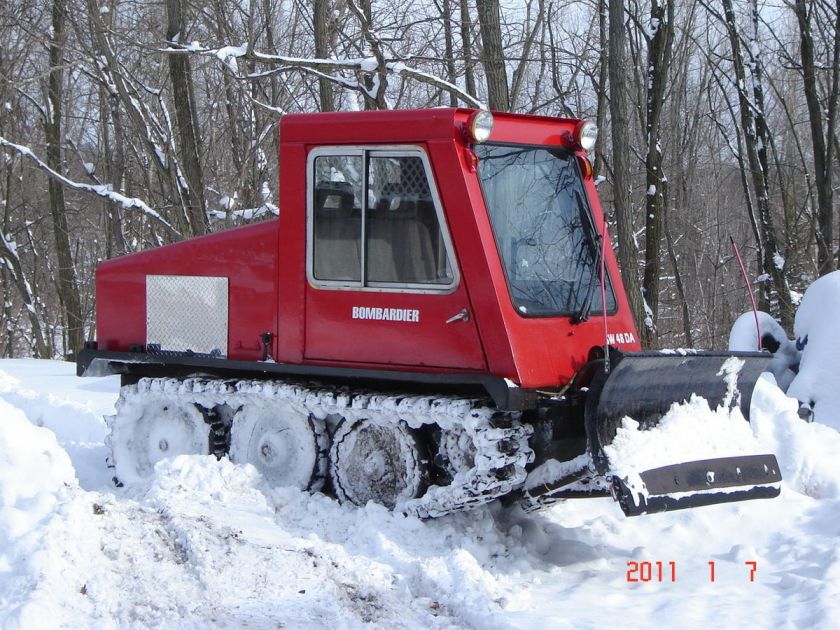 48 Sidewalk Plow Trail Groomer Snow Cat Bombardier SW 48 Sidewalk Plow 