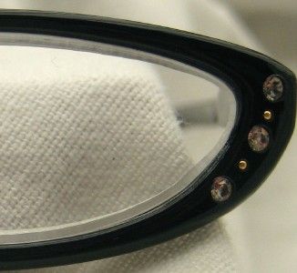 BLACK Rhinestone HALF Cat Reading Glasses Readers 2.5  