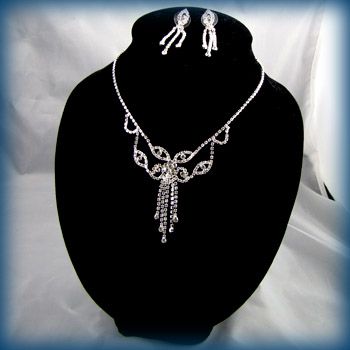 ADDL Item  Necklace Earrings Set rhinestone crystal 