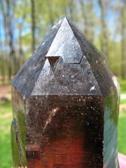 Big Smoky Quartz Crystal Trigonic Record Keeper  