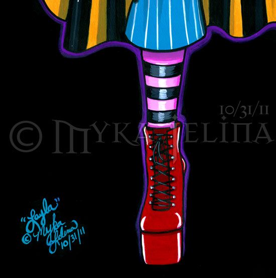 Circus Tattoo Fairy Sideshow Original PAINTING Layla  