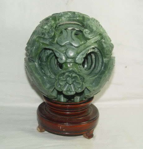 splendiferous Chinese jade flower magic Puzzle Ball  