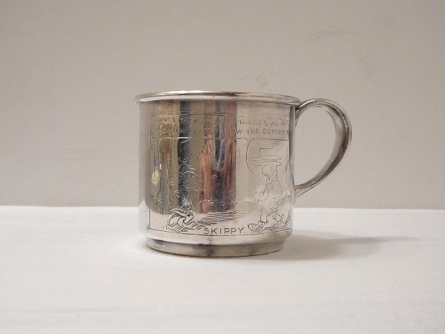 VINTAGE SKIPPY COMICS BABY CUP Percy Crosby Antique Mug Forbes Silver 