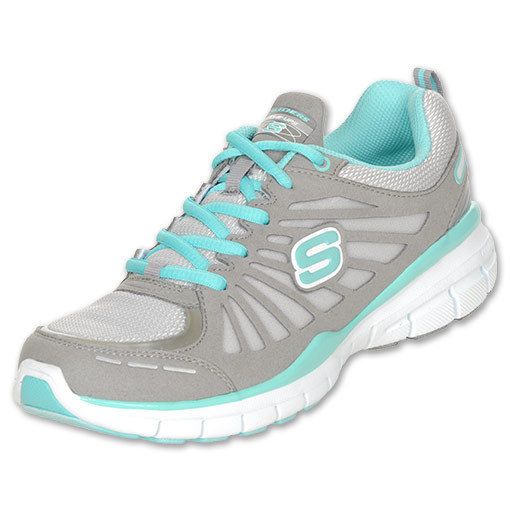 New Skechers Run Tone Ups Gray Aqua Women Running Shoes 11775 GYAQ NIB 