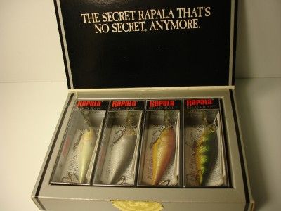 VINTAGE ~ RAPALA SHAD RAP ~ COLLECTIBLE BOXED SET ~ 4 COLORS ~ OLD 