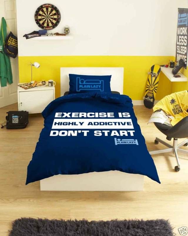 Plain Lazy Exercise Boys Single Duvet Cover Bedding Set  