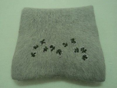 LAURA ASHLEY WOOL SOLID GREY SCARF SC465  