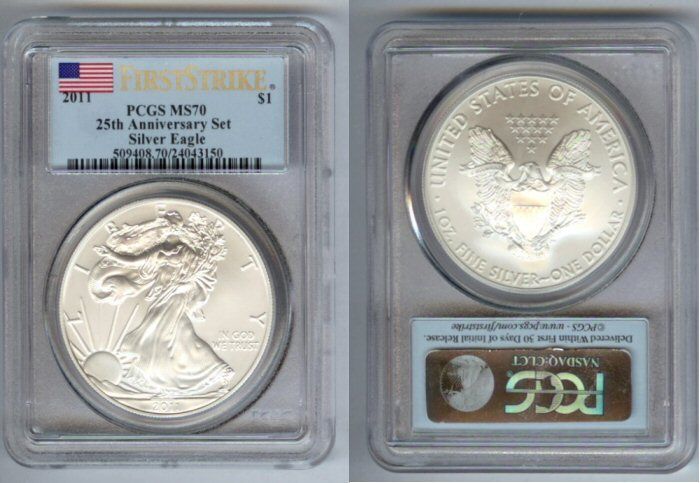 2011 SILVER EAGLE FROM A 25TH ANNIVERSARY SET