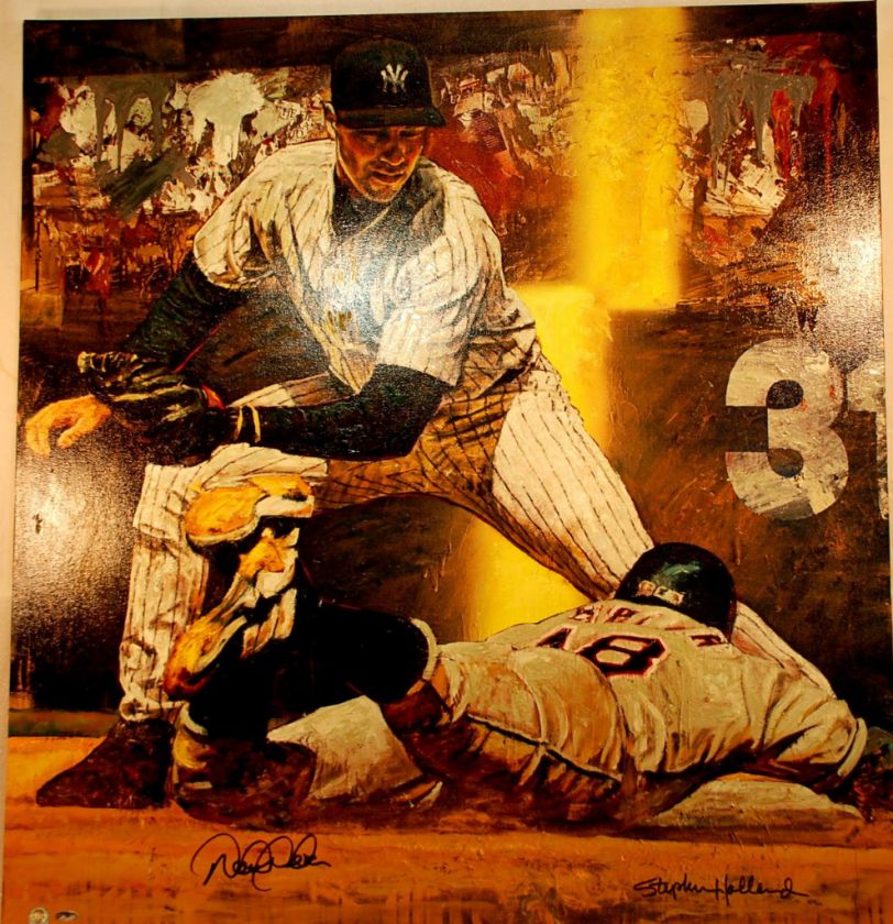 signed DEREK JETER canvas giclee by STEPHEN HOLLAND  