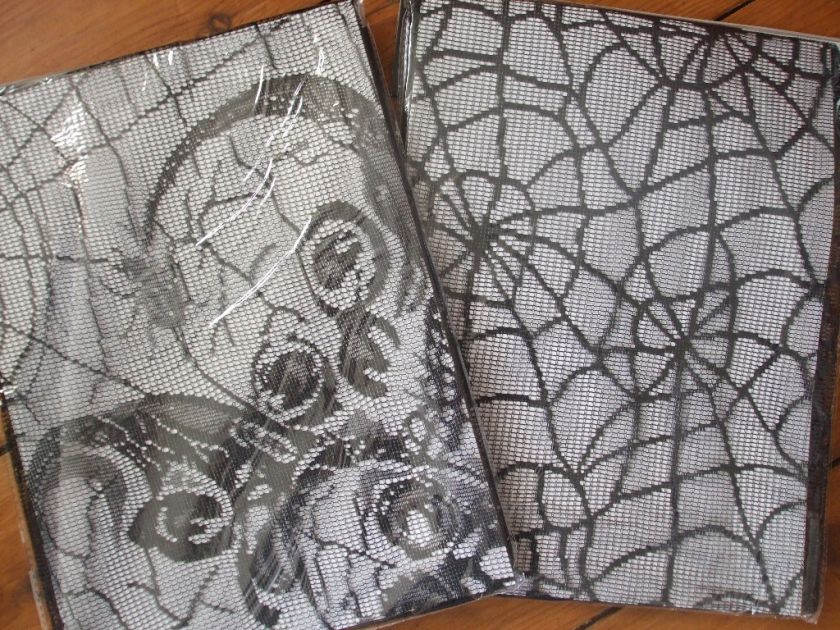 HALLOWEEN CROCHET TABLECLOTH ~ SKULL OR COBWEB  