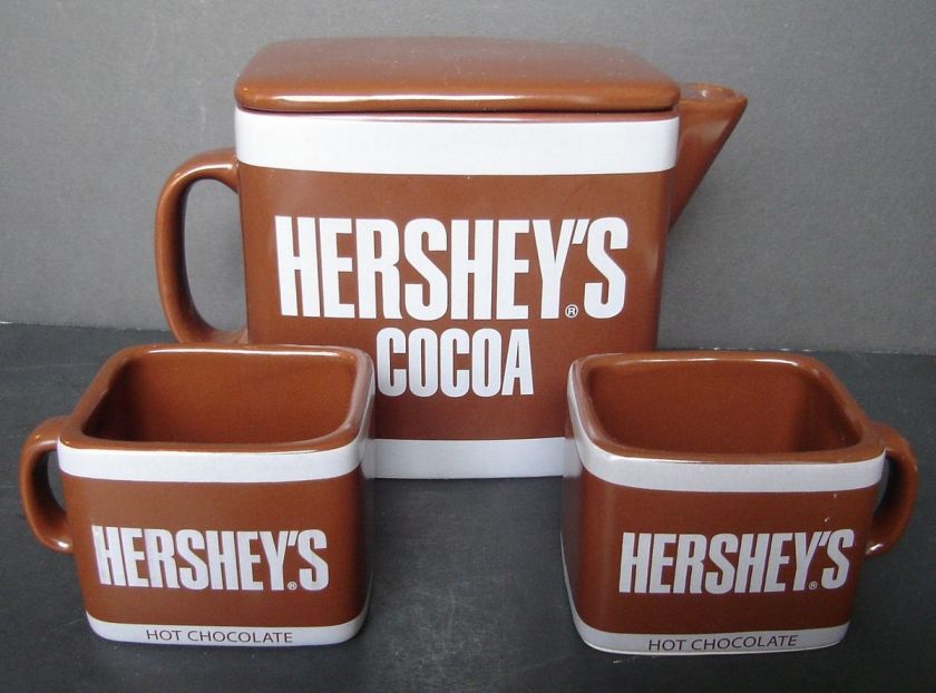 Hersheys Cocoa Chocolate Tea Pot & Mugs  