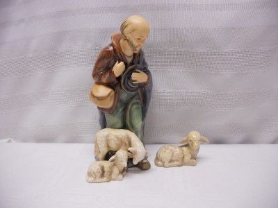   FIGURINE SHEPHERD W/ SHEEP  214/F & 214/0 2 PIECES NICE  