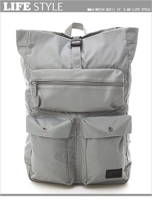 BN PUMA Sharp Backpack Book Bag in Silver with Laptop Sleeve  