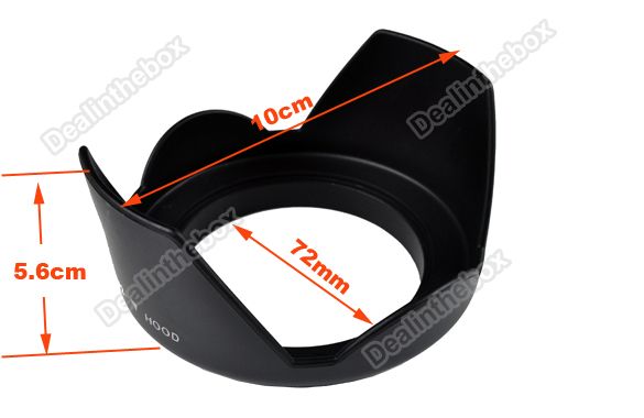 72mm Flower Crown Petal Shape Lens Hood Screw Mount Camera Wide Angle 