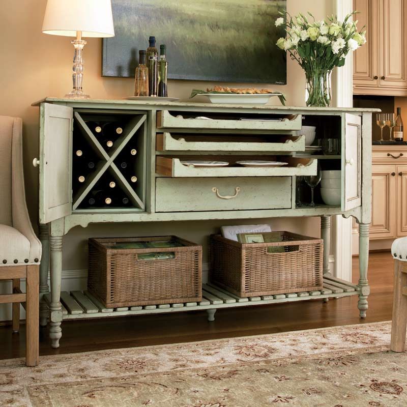 Light Green Country Sideboard Server Buffet  