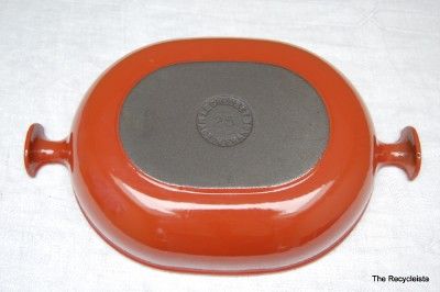 Vtg Le Creuset Enzo Mari La Mama #25 Oval Baker Casserole Burnt Orange 