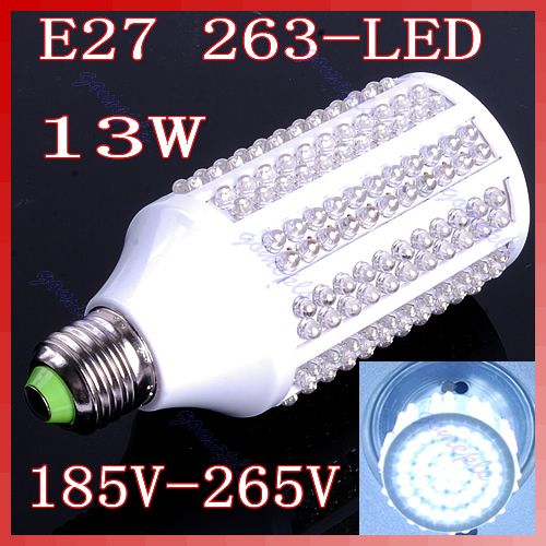   E27 263 LED Corn Light Bulb White 1050LM 185V 265V Energy Saving Lamp