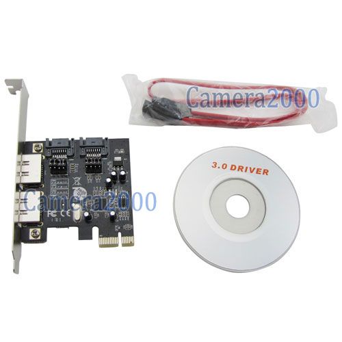 Express PCI E To 4 Port SATA3.0 Card 2eSATA+2SATA Cable  