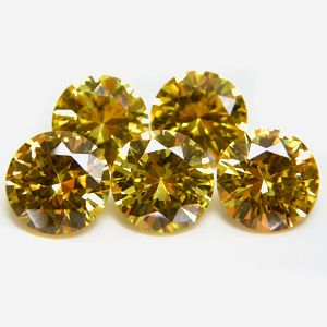 Round 4mm Yellow CZ Cubic Zirconia Loose Stone Lot  