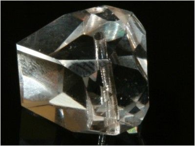   ART DECO CZECH CRYSTAL GEOMETRIC DROP FACETED GLASS BEAD 16 mm Cubism