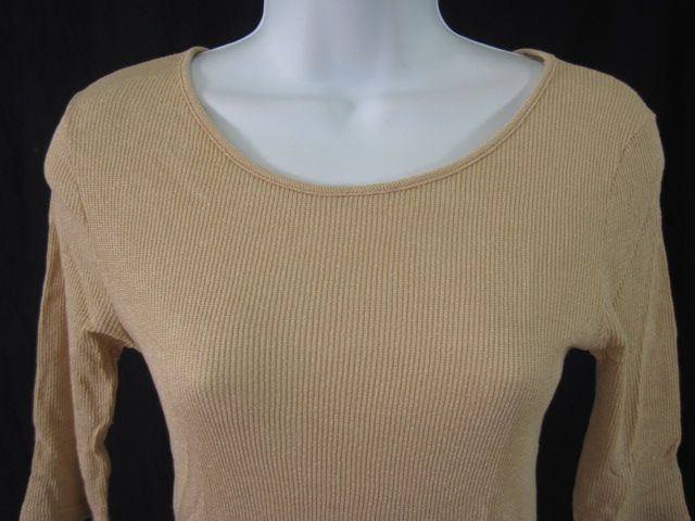 MICHAEL STARS Beige 3/4 Sleeve Shirt Top One Size  