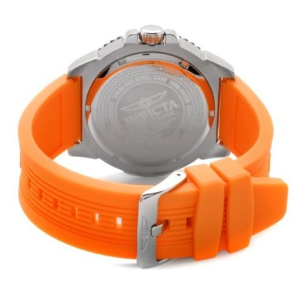 Gents Invicta Swiss All Luminous Sharp Orange Rubber Band Divers Watch 