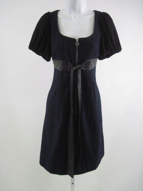 PHOEBE COUTURE Short Sleeve Belted Zip Up Dress Sz 6  