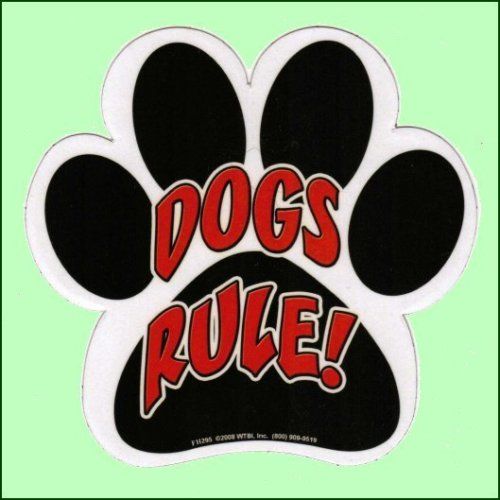 Humorous Paw Print Dogs Rule Car / Fridge Magnet New  