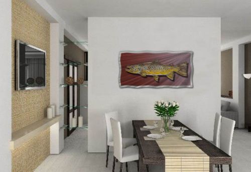 Freshwater fish metal wall art modern home decor  