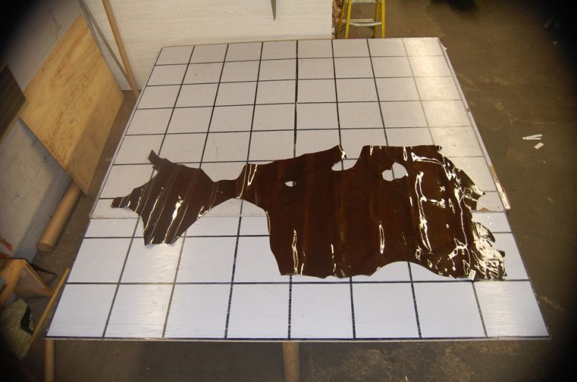 Dark Brown Patent Cow Hide Leather Skin Z66o  