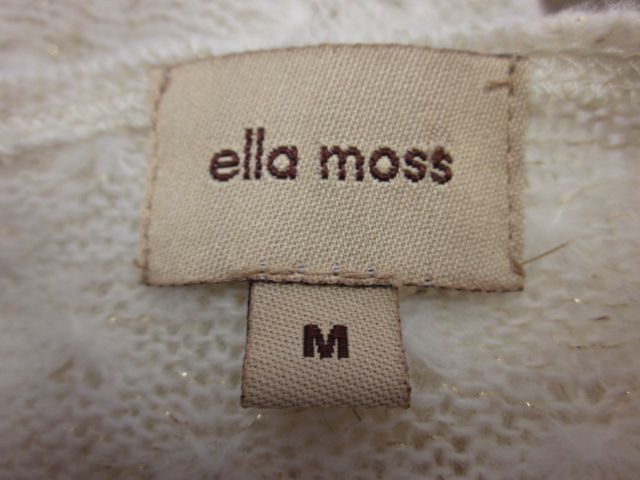 ELLA MOSS Cream Gold Crochet Long Sleeve Sweater Sz M  