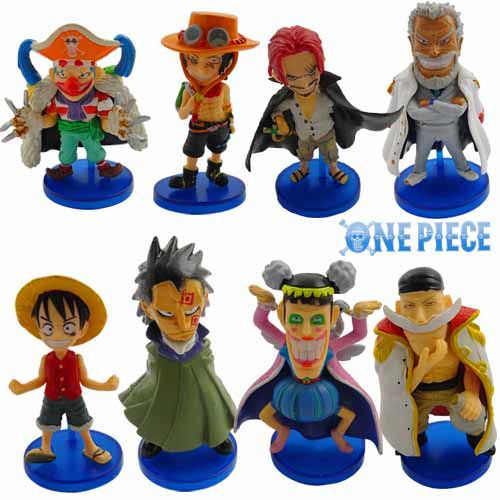 8x Hot Anime One Piece Luffy Portgas.D.ACE PVC Figure  