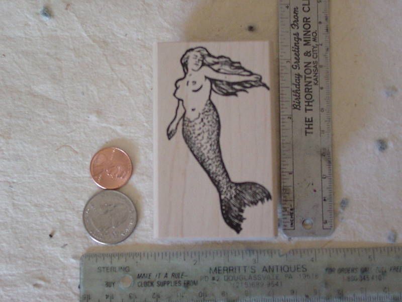 MERMAID MERMAIDE RT.MDM NEW wood mounted rubber stamp  