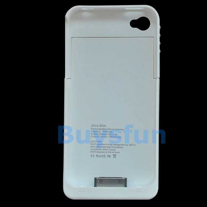   Emergency Extended Backup Battery Charger Case For Apple iPhone 4S