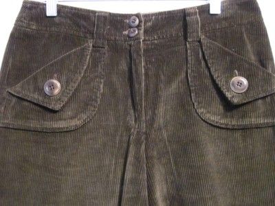   Size 8 100% Cotton Corduroy Dark Olive Green Winter Long Shorts  